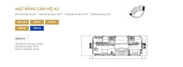 Cho thuê gấp shophouse thấp tầng Sunshine City Hà Nội, dãy A2 hướng Nam, DT 184m2 5