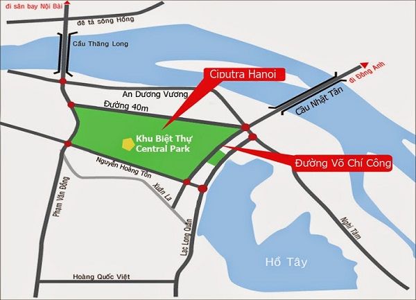 Vị trí Central Park Ciputra - Tâm điểm phát triển mới của Hà Nội