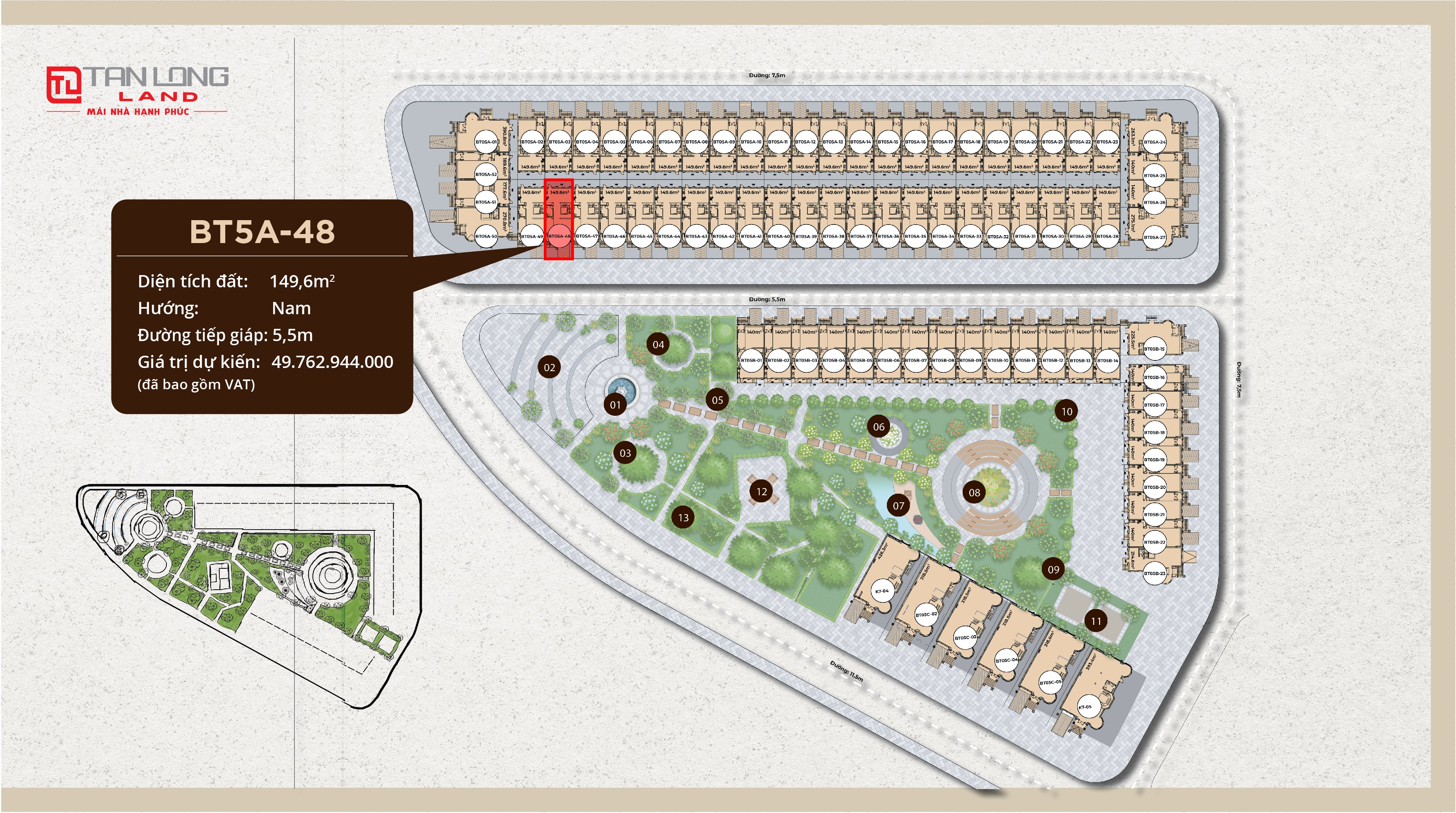 Bán biệt thự BT5A - 48 Kita Capital Ciputra Tây Hồ