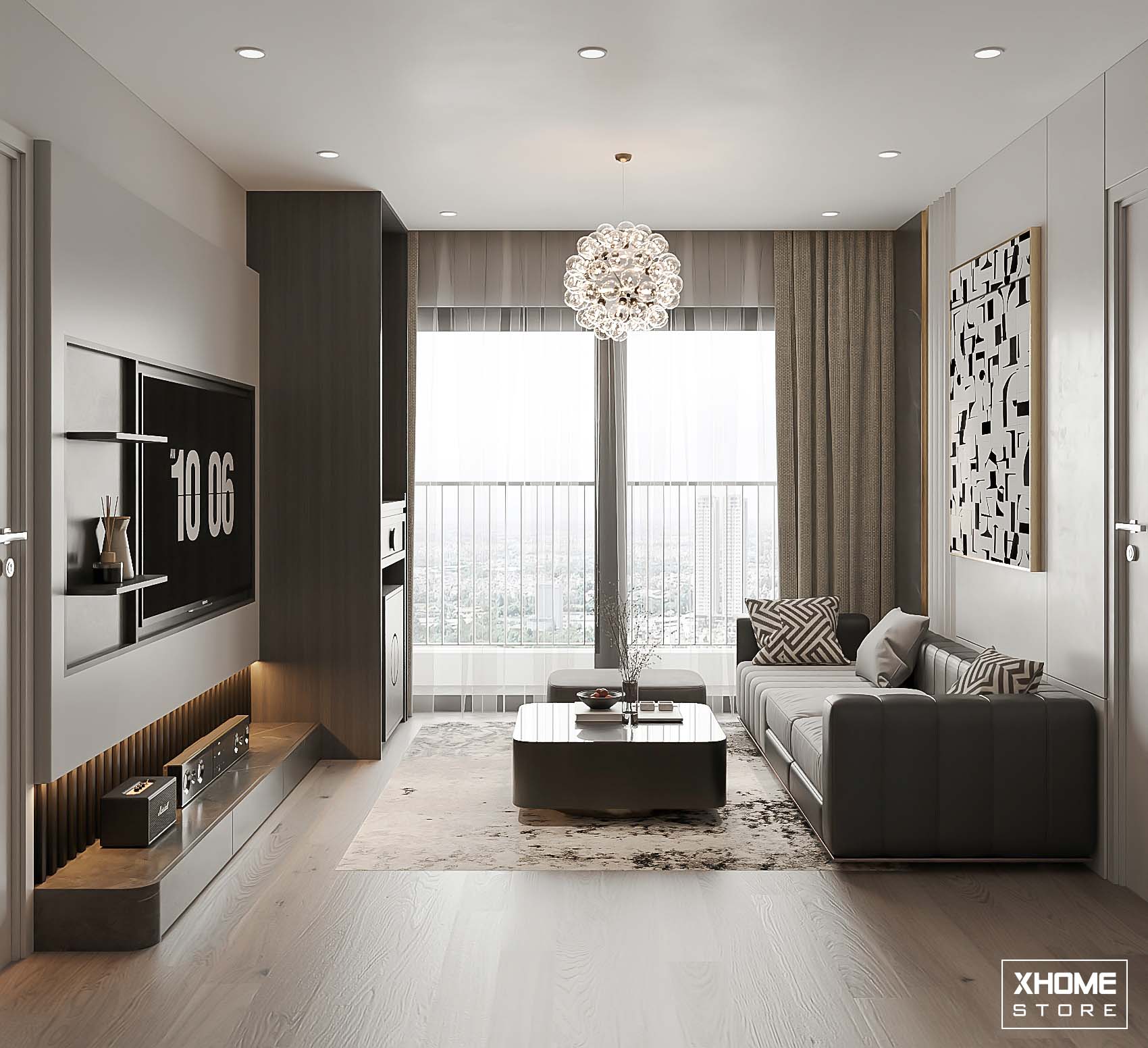 Cho thuê căn góc 3PN/2WC tầng cao full nội thất - Mặt kính LowE Maison Privee Ciputra