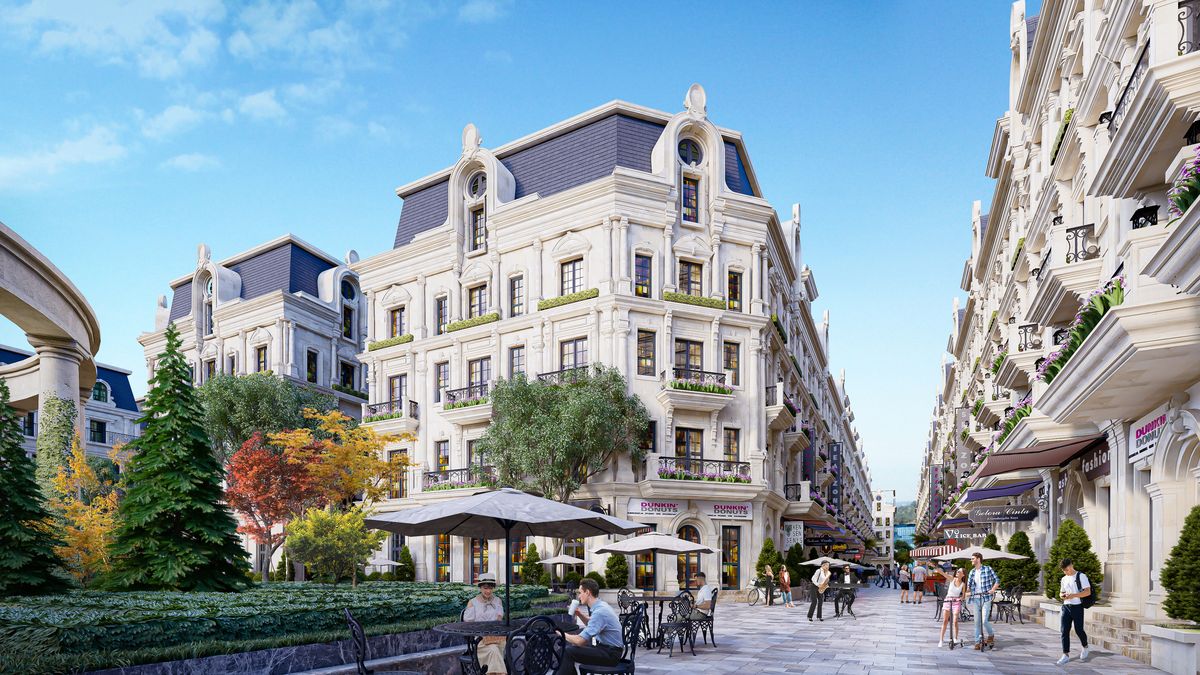 Cho thuê shophouse căn góc mặt 2 mặt tiền, chưa nội thất Noble Palace Long Biên ngay quảng trường