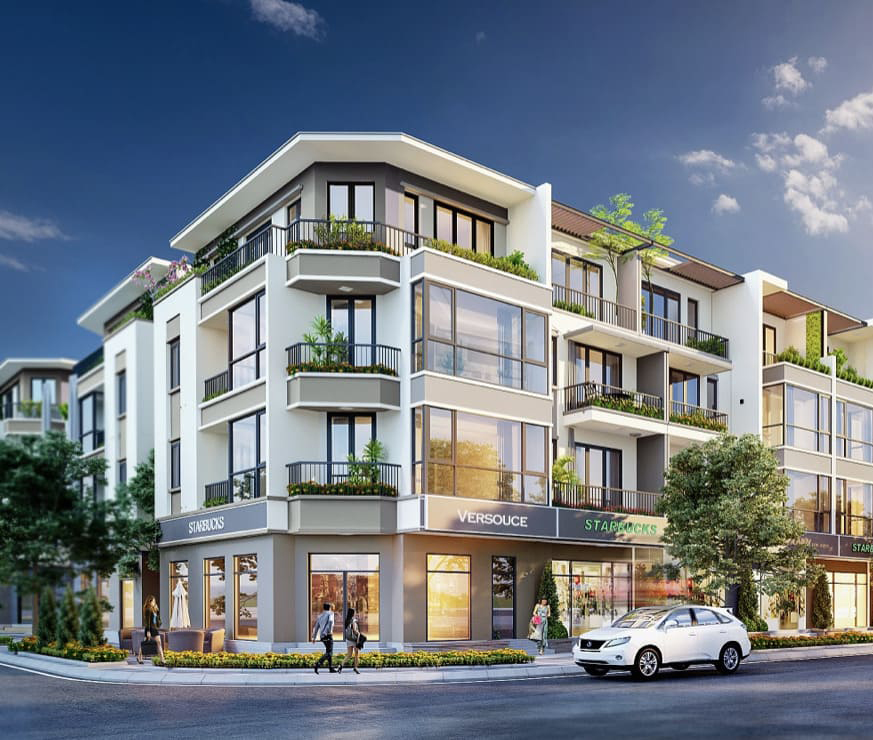 Cho thuê shophouse lô góc Noble Palace Tây Thăng Long hướng Tây Nam, mặt tiền rộng thoáng