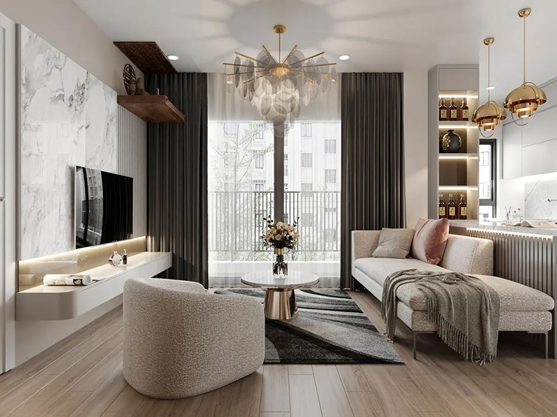 Mua căn hộ chung cư 2 phòng ngủ ban công hướng Tây diện tích 98m2 tầng trung Maison Privee Ciputra