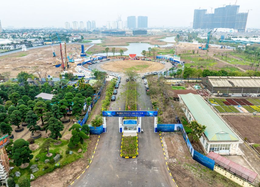 Tiến độ xây dựng Noble West Lake Hanoi và cam kết về một biểu tượng hàng hiệu đang dần hiện hữu