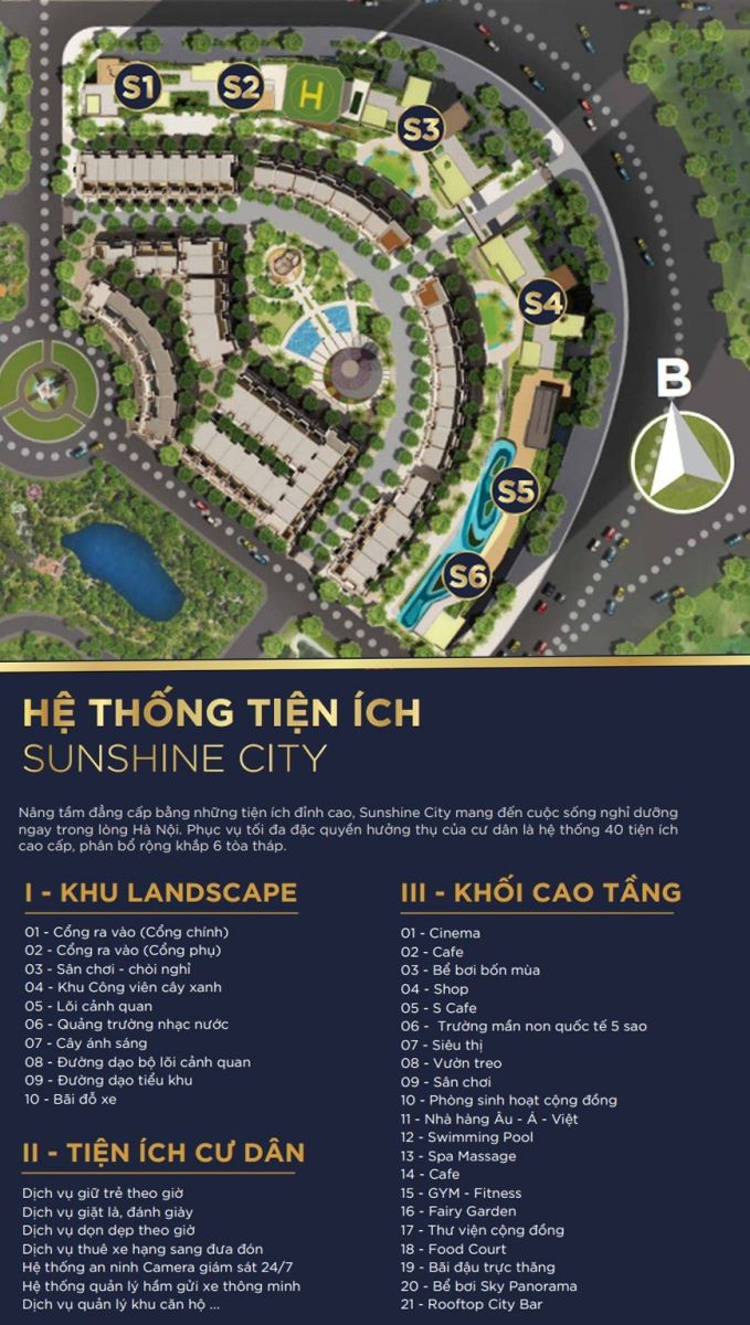 Hệ thống tiện ích Sunshine City Ciputra