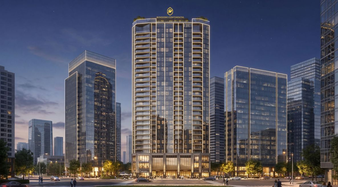 Thiết kế Sunshine Continental Trần Bình và ngôn ngữ kiến trúc phủ kính panorama đỉnh cao tại Mỹ Đình