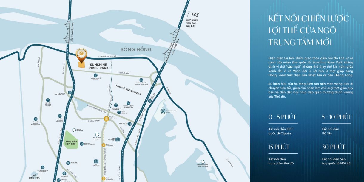 Đường đến Sunshine River Park và hành trình di chuyển thuận tiện tới tổ ấm hàng hiệu